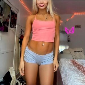 beyond yoga spacedye slim racerback cropped tank coral orange pink